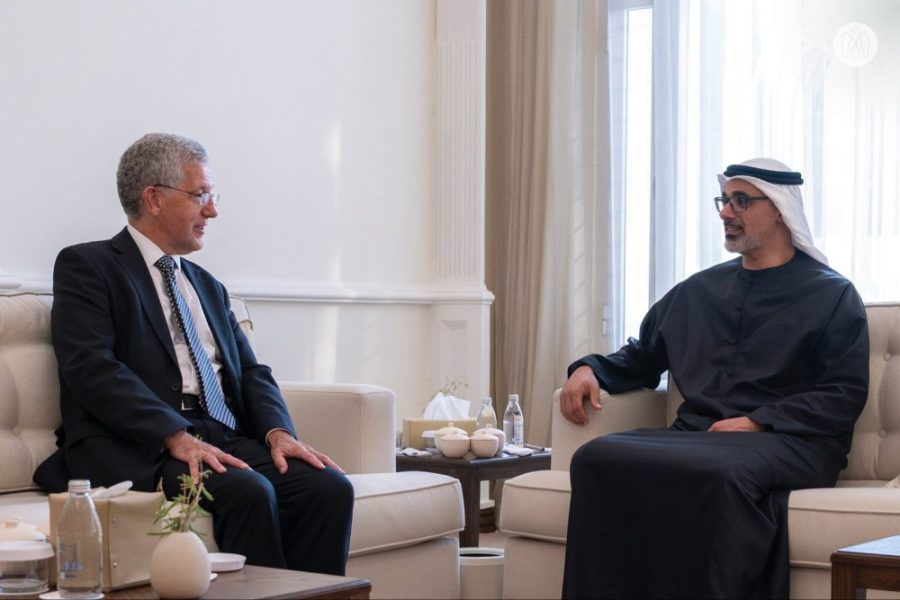 خالد بن محمد بن زايد يستقبل رئيس محاكم أبوظبي العالمي